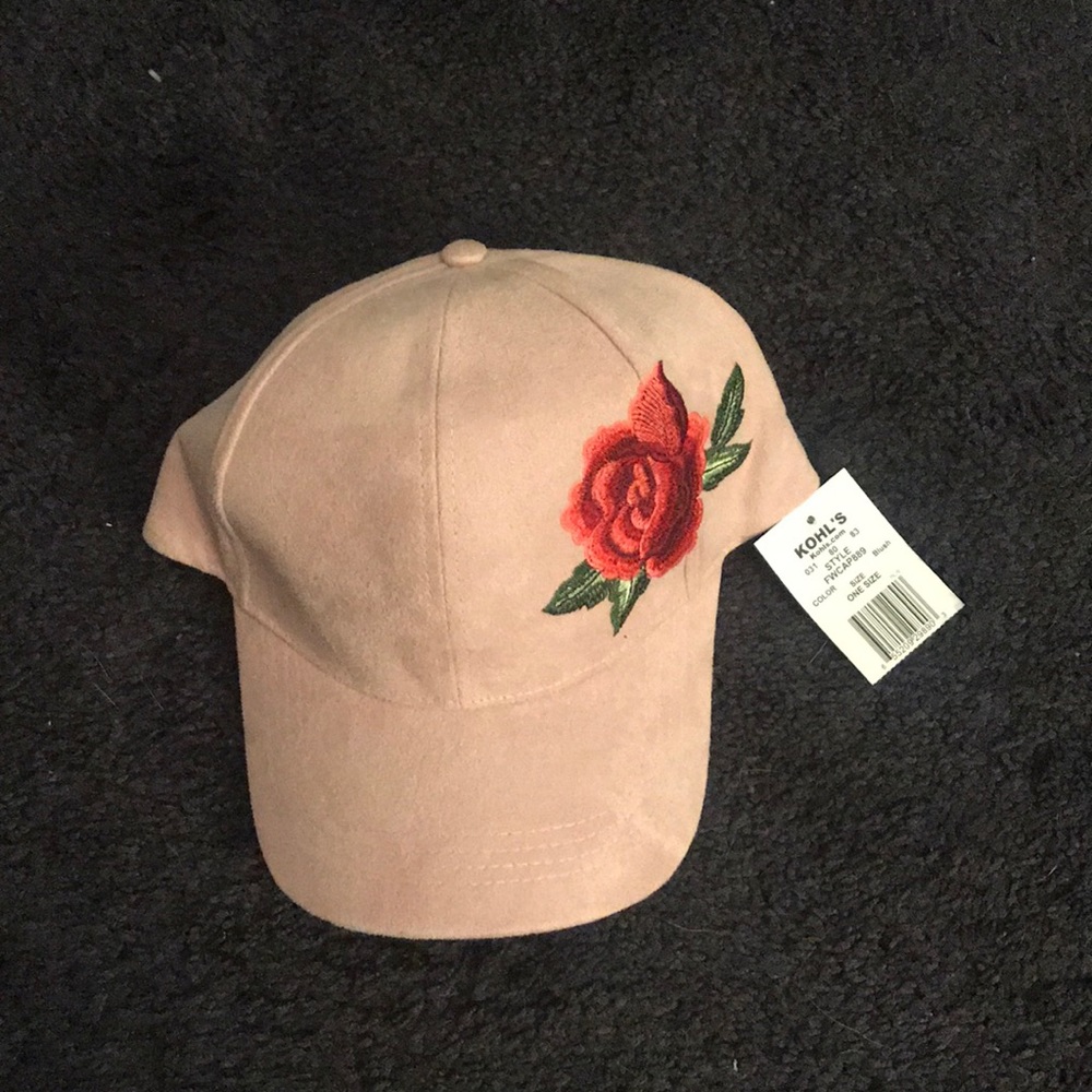 Rose suede baseball cap!